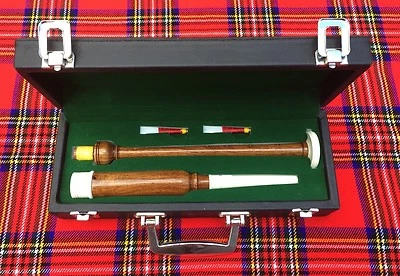 C.C Brand New Scottish HIGHLAND Rosewood Practice chanter with carrying box+2 Reeds