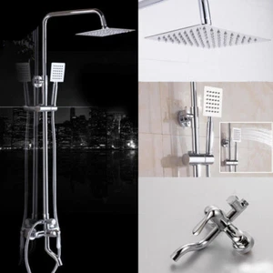 Juego de grifos de ducha de 8" de baño de EE. UU. con grifo mezclador de ducha de montaje en pared de ducha manual - Imagen 1 de 8