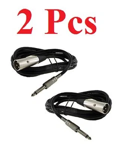 "Paquete de 2 cables de audio micrófono blindado mono micrófono blindado macho a 1/4" XLR de 25 ft - Imagen 1 de 1
