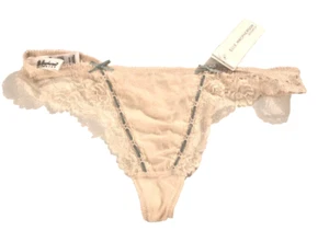 ELLE MACPHERSON Intimates ARTISTRY Chrisma CREAM Panty THONG Lace FLORAL ( L ) - Picture 1 of 1