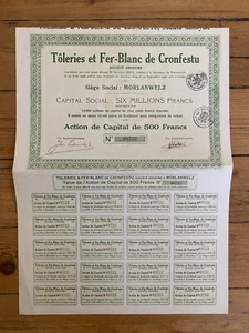 Action: TOLERIES & FER-BLANC DE CRONFESTU (MORLANWELZ BELGIQUE) (H2) - Foto 1 di 1