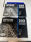2 Pack Of Epson 252 Black Ink Cartridge Sealed Ex 8/24