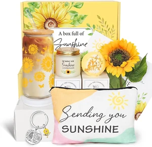 Birthday Gifts for Women, Get Well Soon Gifts Sending Sunshine Sunflower Gift Ba - Picture 1 of 12