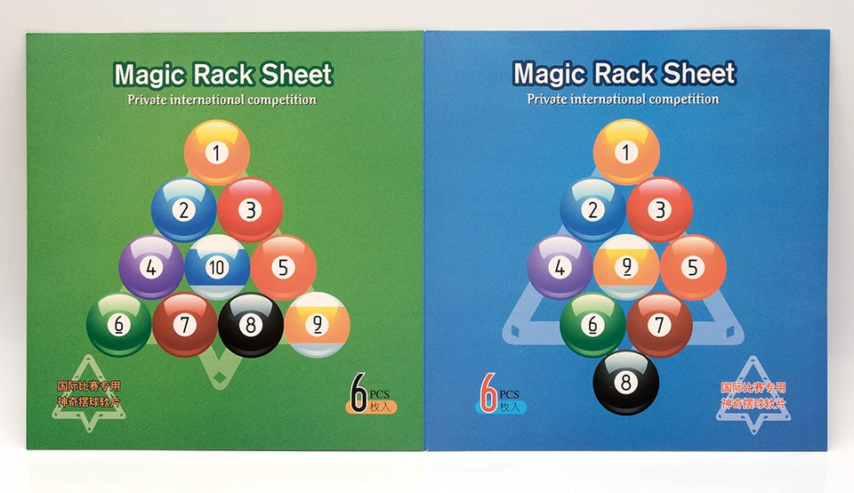 Magic Rack Schablone zum Ballaufbau für 9 + 10 Bälle - 6 Stück