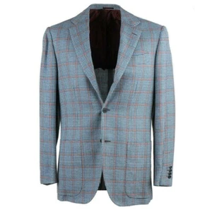 Kiton Slim-Fit Layered Check Cashmere-Silk-Linen Sport Coat 40R (Eu 50) - Picture 1 of 10