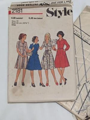 Vintage Style Sewing Pattern 2181  1978  Miss Dress   Size 10 Bust  83cm  uncut - Image 1 of 2