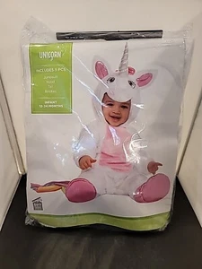 SUIT YOURSELF Unicorn Unisex Costume White Pink Child Baby 12-24 Months NEW - Picture 1 of 7