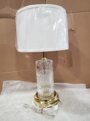 Lâmpada de cristal Waterford, renda irlandesa latão polido 24,5" - Imagem 1 de 4