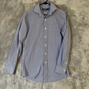 Lauren Ralph Lauren Herren Hemd Blau Kariert Black Label 15 1/2 Slim 34/35 Lang Slv - Bild 1 von 8