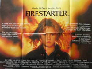 STEPHEN KING VINTAGE 1984 UK ORIGINAL QUAD POSTER FIRESTARTER DREW BARRYMORE - Bild 1 von 8