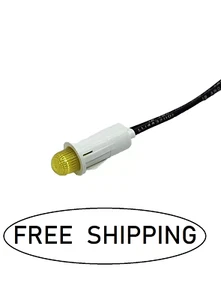 (1x) 6.3VAC/DC 200mA - Panel incandescente amarillo de 1/2" indicador Mnt - cables de 6" - Imagen 1 de 2