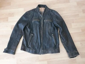 Stylische Vintage Bikerjacke aus 100% Leder – Braun, Größe 50 - Bild 1 von 8
