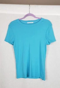 Michael Stars Blouse Top OS Knit Blue Casual 100% Cotton Preppy Summer USA - Picture 1 of 6