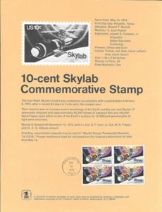 #1529 10c Skylab Stamp Poster-Unofficial Souvenir Page Flat HC on Block - Picture 1 of 1