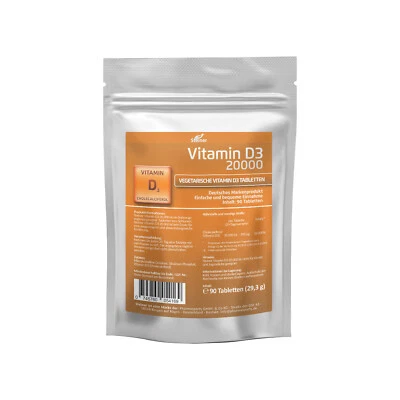 Vitamin D3 20000 I.E. Depot 90 Tabletten Cholecalciferol HOCHDOSIERT - Bild 1 von 4