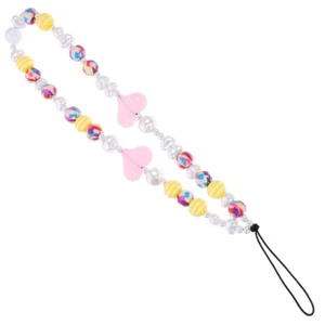 Perlen-Herz-Handyanhänger, Handy-Lanyard, Handgelenkschlaufe, - Zdjęcie 1 z 12
