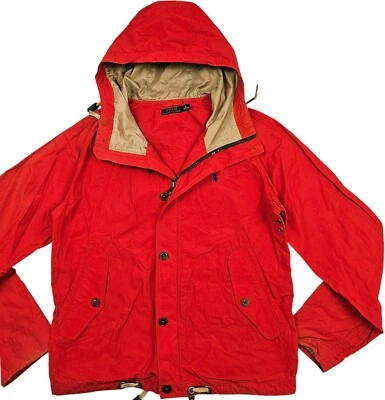 *HOT Men's POLO RALPH LAUREN @ SPORTS DETROIT HOODED TALON Zip RED RAIN Jacket M - Image 1 of 4