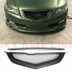 2Pcs Front Center Bumper Grille Grill Mesh Cover p For Acura BLK TL 2004-2006 - Picture 1 of 5