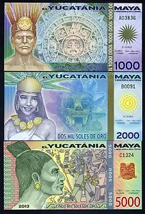 SET Maya, 1000;2000;5000 Soles De Oro, 2012-2013, Polymer, UNC F - Picture 1 of 2
