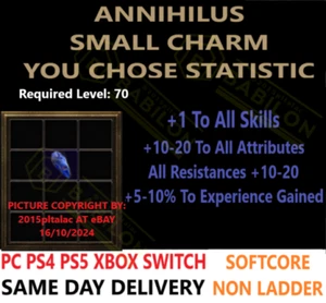 ✅PC PS4 PS5 XBOX SWITCH ✅ Annihilus Anni charm D2R Diablo 2 Resurrected Items - Picture 1 of 2