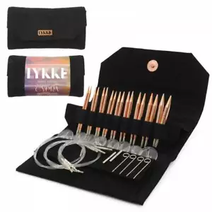 Lykke :: 3,5" Cypra austauschbares Nadelset:: schwarzes veganes Wildlederetui - Bild 1 von 3