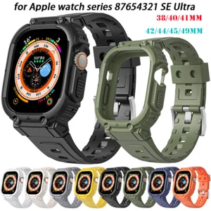 For Apple Watch Ultra 8/7/6/5/4/3/2/SE Protective Case + Strap Bands 38-45 49 mm - Picture 1 of 36