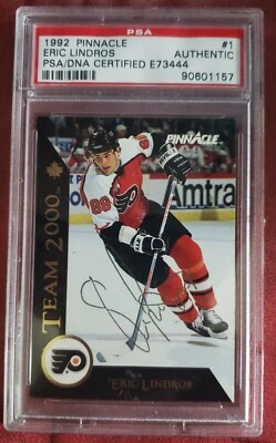 Eric Lindros TheGreat88 1992 PINNACLE TEAM 2000 PSA Auténtico Tinta Dorada Autógrafo Foto 1 de 4