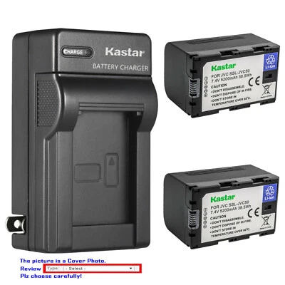 Cargador de pared de batería Kastar para cámara de video JVC SSL-JVC50 JVC50 y JVC GY-HM200U Foto 1 de 4