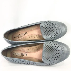 Cobb Hill Womens 7 Flat Slip On Shoe Perforated Faux Leather Ballet - Picture 1 of 8