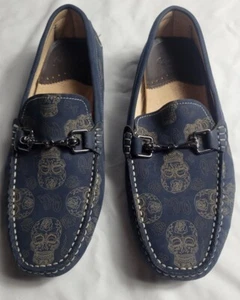 Robert Graham Men Shoes Tardis Loafer Navy Skull RG5692S - Picture 1 of 7