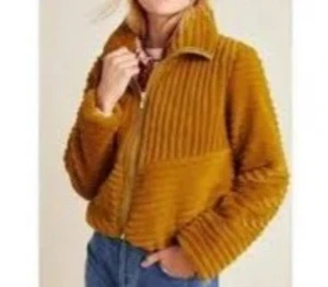 Anthropologie Natasha Kunstfelljacke Größe XS Bomber Mais Senf 170 $ - Bild 1 von 12