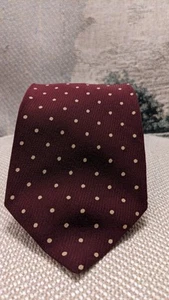Stefano Ricci Maroon Polka Dot Stripe 100% Silk Necktie Made In Italy - Picture 1 of 5
