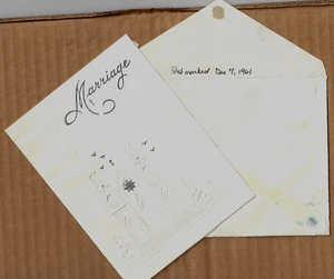 1961 Wedding Invitation Beverly Fay Frobe & Floyd William Snell Silverton, Ohio - Picture 1 of 4