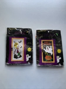 Halloween Door Cover Vintage Ghost Weatherproof 30x60" LIGHT UP ILLUMINER NOS - Picture 1 of 10