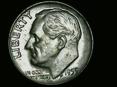 1959 D Roosevelt Dime 10c - 90% Silver US Dime FREE SHIPPING AND TRACKING - Image 1 of 4