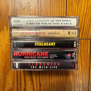 Slaughter Hurricane Steelheart Saigon Kick London Quireboys cassette tape lot 5 - Picture 1 of 5