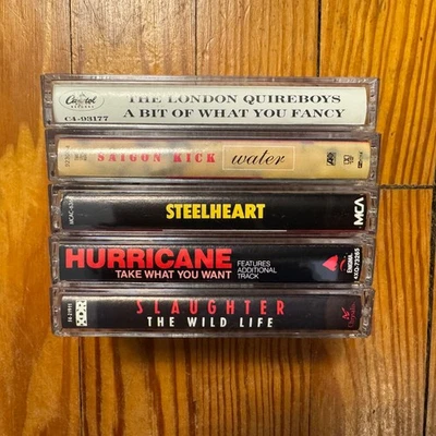 Slaughter Hurricane Steelheart Saigon Kick London Quireboys cassette tape lot 5 - Image 1 of 4