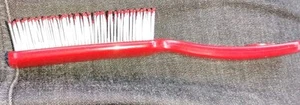 Vntg Goody Hair Brush Flat Ball Tip Red White Hard Plastic Red  9 Row Prop Rare - Picture 1 of 7
