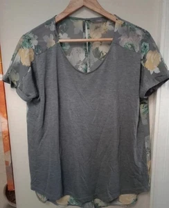 Womens Next Grey Floral Print Tshirt - Size 10 - Picture 1 of 3