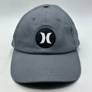 Hurley Hat Cap Strap back Adjustable YOUTH Kids Women Gray Canvas Logo Patch - Picture 1 of 12