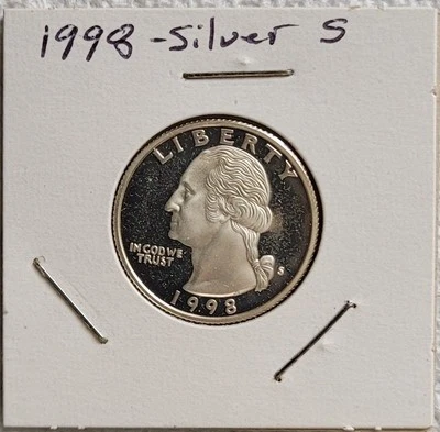 1998 Washington Quarter 4 Coin Set BU/Proof P, D, S, and Silver S Free Shipping! - Image 1 of 4