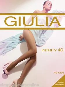 Giulia Infinity 40 Denier Tights - 1 Pair Sheer To Waist Sizes up to 5 XL - Picture 1 of 5