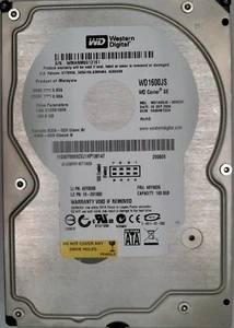 160 GB SATA Western Digital WD1600JS-08NCB1 7200RPM 3.5 " Hard Drive #W160-0727 - Picture 1 of 1