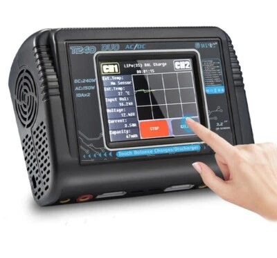 T240 Pantalla Táctil Doble Canal RC Coche Lipo Batería Balance Cargador Descargador Foto 1 de 4