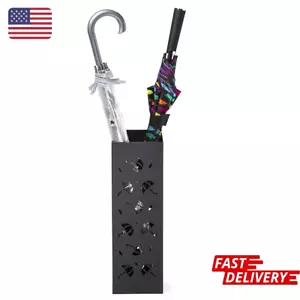Metal Square Umbrella Stand Rack Free Standing Umbrella Holder Bin for Entryway - Picture 1 of 6