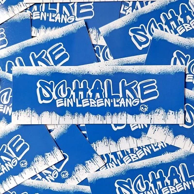MARKENLOS 100x Schalke Sticker/ Aufkleber/ Fußball Fanartikel/ PVC/ 14,8x5,0cm/ wetterfest