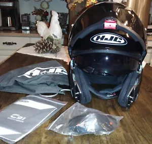 HJC C91 Motorcycle/Snowmobile Helmet Gloss Black 4XL Modular Sunscreen - Bild 1 von 24