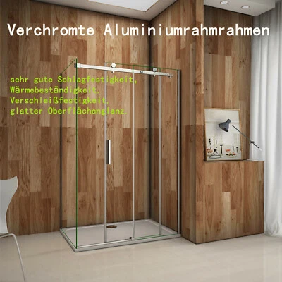 AICA SANITAER GMBH 100-160cm Schiebetür 6-8mm NANO/ESG Duschwand Eckdusche Abtrennung Duschkabinen