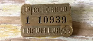 Licenza distintivo metallo vintage autista autorizzato Colorado 1953 pinback 110939 - Foto 1 di 2