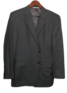 Hickey Freeman Grey Pinstripe Jacket Loro Piana Tasmanian Super 130’s Mens 44R - Picture 1 of 10